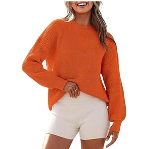 BTFBM Vibrant Orange Knit Sweater Size XL‎